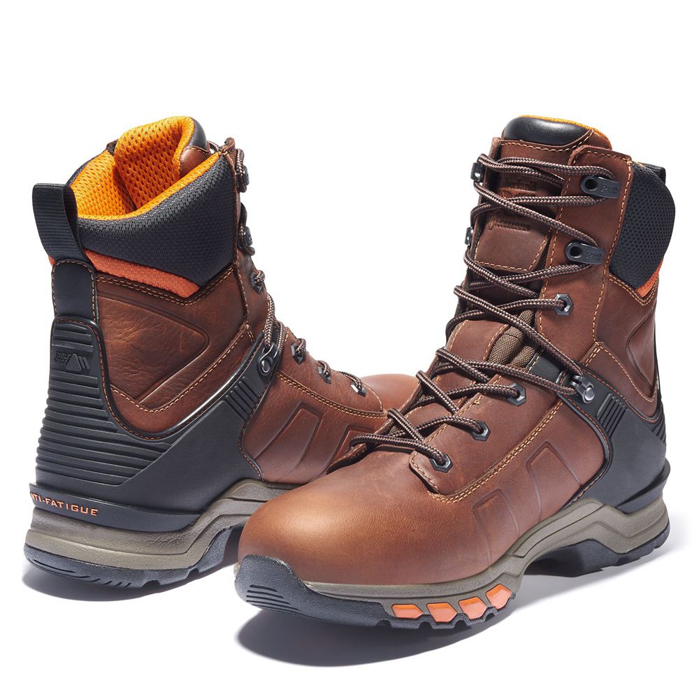 Timberland Mens Work Boots PRO® Hypercharge 8\" Soft Toe - Brown/Black - India ID1504972